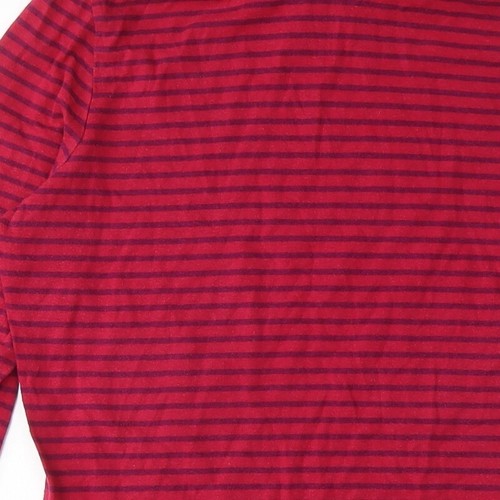 Lands' End Women's Red Mock Neck Striped T-Shirt M - Picture 8 of 12
