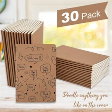 Bulk Set of 30 A5 Lined Kraft Notebooks - 80 Pages Softcover for Professionals