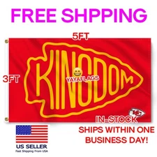 Kansas City Chiefs 3x5 Ft Banner Flag Kingdom FREE Shipping