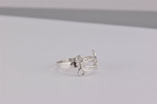 Anillo de plata esterlina con nudo de amor abierto con bucle de banda 925 talla: 6,5 - Imagen 2 de 7