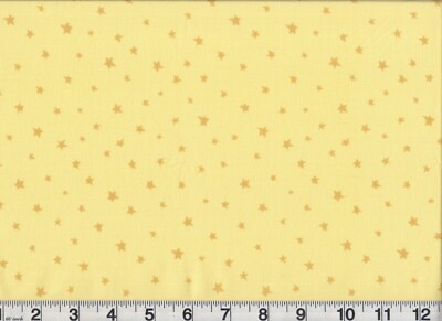 Aunt Martha's Busy Kitties Fabric Stars on Yellow 9189 OOP Premium Cotton