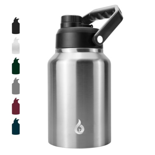 64 oz Insulated Water Bottle Dishwasher Safe Half Gallon Water Bottle with E