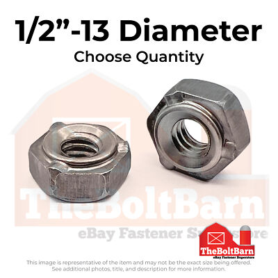 1/2''-13 3 Prong Long Pilot Hex Weld Nuts (Pick Quantity)