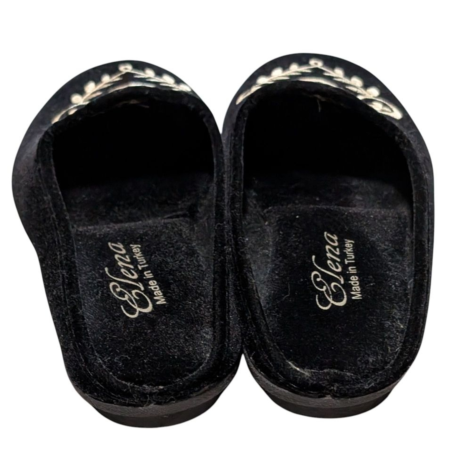 PANTOFOLA D’ORO Elena Ciabatte Barocche Oro e Nero Velluto Ricamato Boho Classico Tg 38