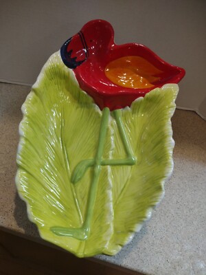 Pink Flamingo Ceramic Party Serving Platter Gorgeous F12