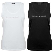 EMPORIO ARMANI women's tank tops T-shirts logo choice of color cotton white black