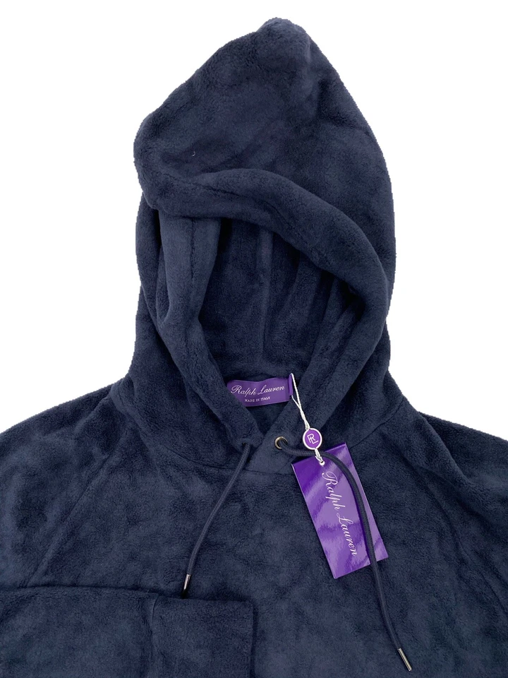 $800 Ralph Lauren Purple Label Navy Blue Hooded Sweater XXL Made in Italy - Image 2 of 4