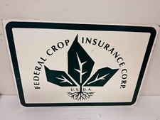 USDA FEDERAL CROP INSURANCE CORP - 2 Sided Metal Sign 14" x 20"