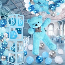 133 Pcs Baby Shower Decorations with Cute Giant Plush Bear Clear Baby Shower ...