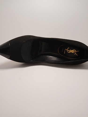 YSL Yves Saint Laurent Black Heels Opyum Pumps Pointy Toe Shoes US Sz 8 - Picture 6 of 13