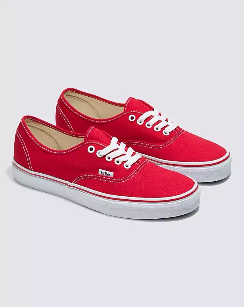 Vans Authentic Shoe Red - Brand New in Box | eBay
