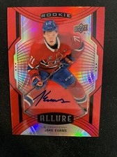 20-21 UD Allure Hockey RC Red Rainbow Auto 112 Jake Evans