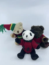 Plush Teddy Bear Lot Hugfun International Multi Colored Knitted Sweaters Small