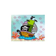 Cialda In Ostia Torta Nave Dei Pirati Disegno Decorazioni Dischi Commestibile