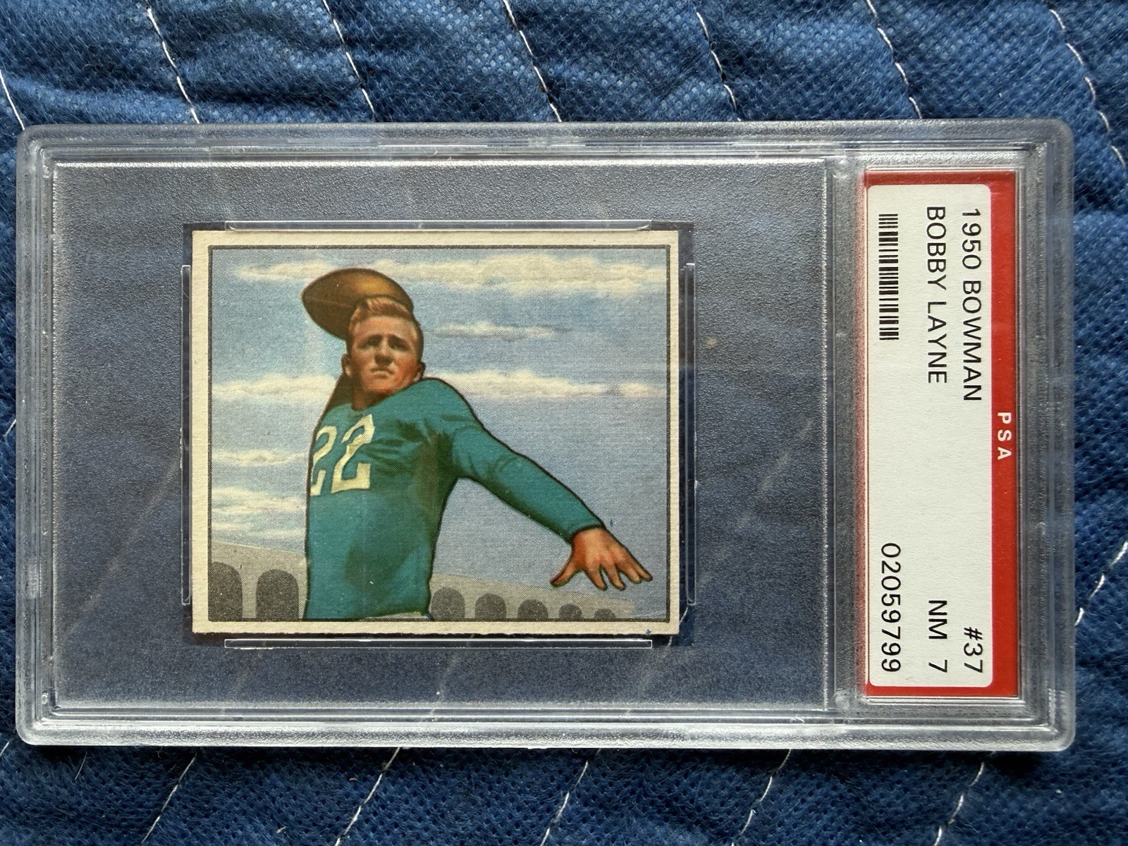 1950 Bowman - Bobby Layne #37 (RC) PSA 7 NM