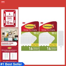 Picture Hanging Strips Medium 10 lb 32 Pairs 64 Strips Damage Free Frame 0.72 per strip