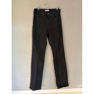 Levi's 724 High Rise Straight Leg Black Stretch Denim Women's W29 L32 Classic