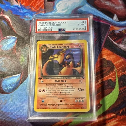 Pokémon Dark Charizard 21/82 Team Rocket 1st Edition Rare PSA 6 English TCG