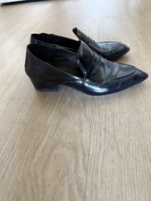 Mocassini con tacco Veronica Beard in vernice nera - taglia 36,5 (Made in Italy)