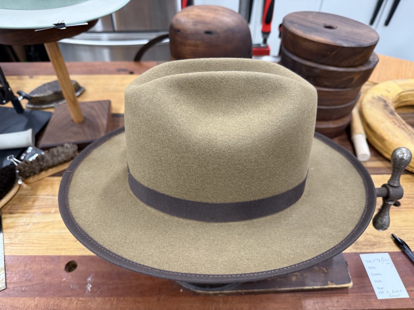 The Road!  Brand New Handmade Rabbit Fur Felt Open Road Style Hat. Sz 7 3/8