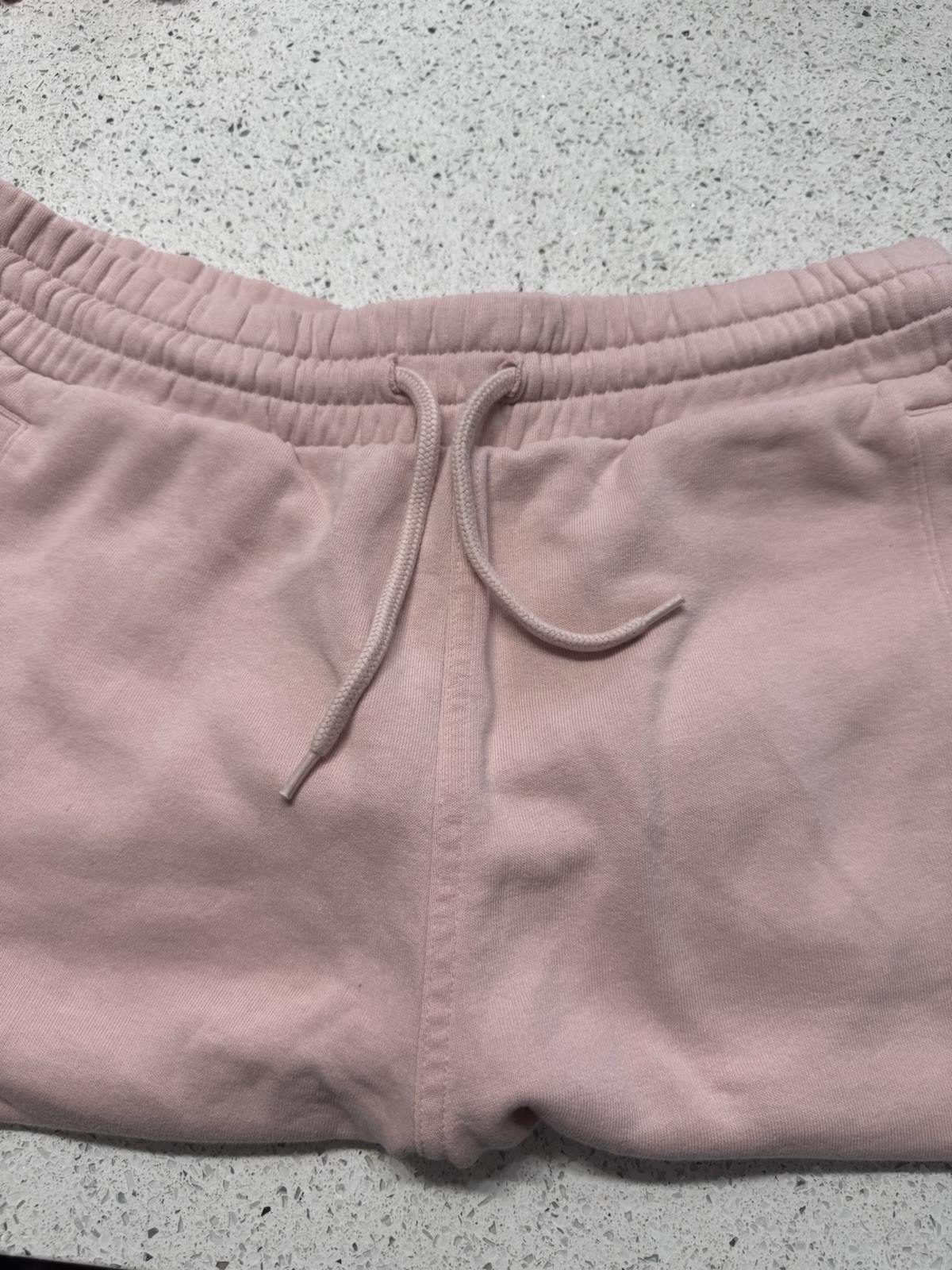 H&M Mens Pink Cotton Sweat Shorts Size L Pockets Drawstring Elastic Waist