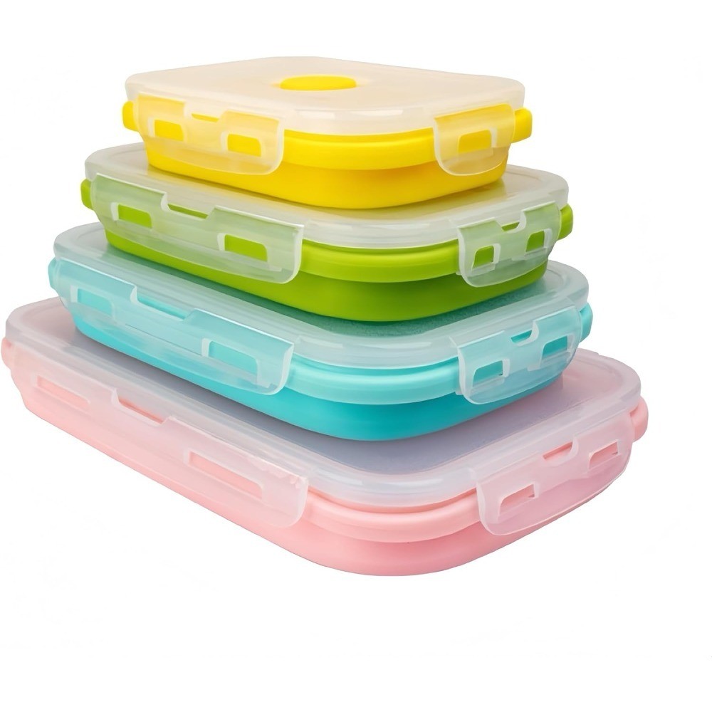 Collapsible Silicone Food Storage Containers (Set of 4)
