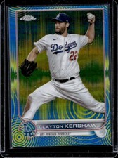 2022 Topps Chrome Sonic Clayton Kershaw Blue/Yellow Pulse Refractor #/75 Dodgers
