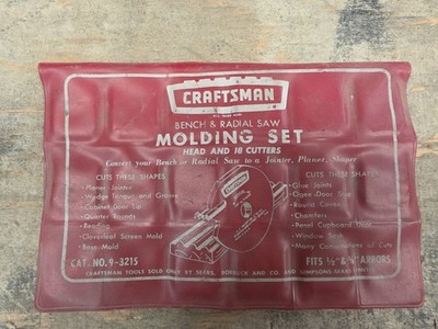 Vintage Craftsman 9-3215 Bench & Radial Saw Molding Set Head & 18 Cutters USA
