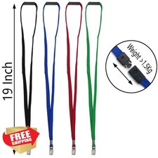 Breakaway Lanyards Black Bulldog Clip Safety Badge Holder Bulk 25 PCS