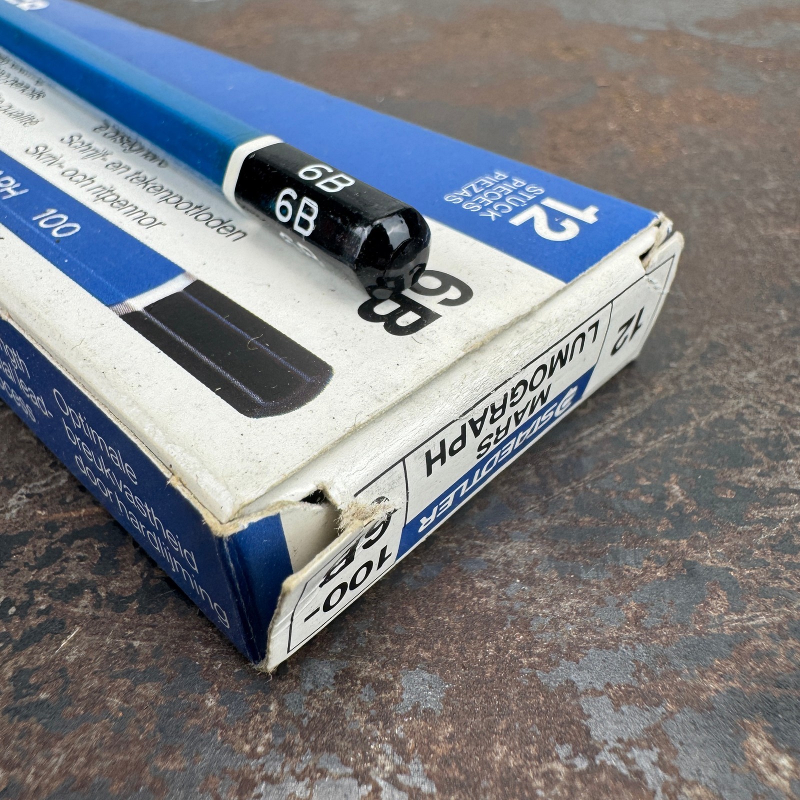 5x STAEDTLER Mars Lumograph 100 6B Pencils - Germany