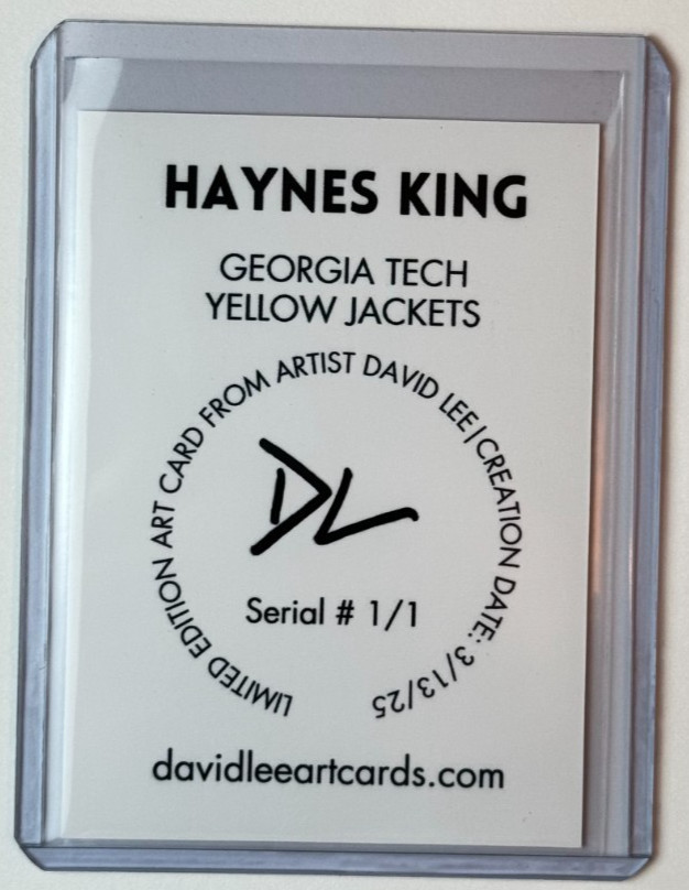 Haynes King Limited Artist Signed Georgia Tech Yellow Jackets Refractor Card 1/1