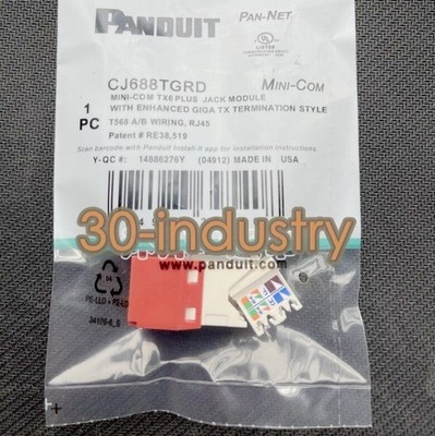 QTY:50 New For CJ688TGRD Mini-Com TX6 Plus Ethernet Cat6 Module Red #zv