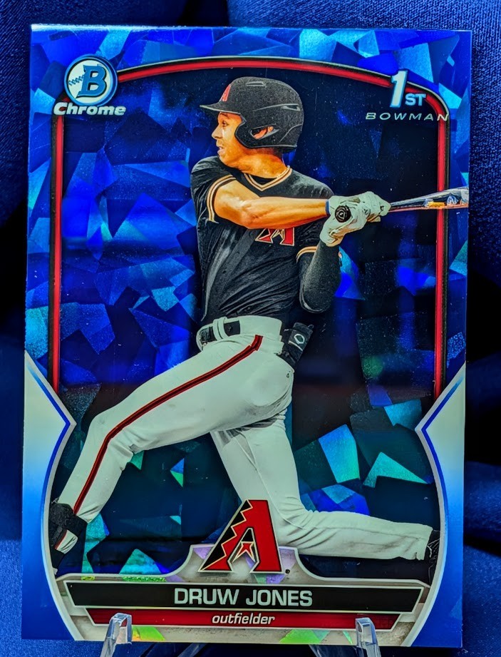 ~ Druw Jones 2023 Bowman Chrome 1st Sapphire Refractor Prospect #BCP-25
