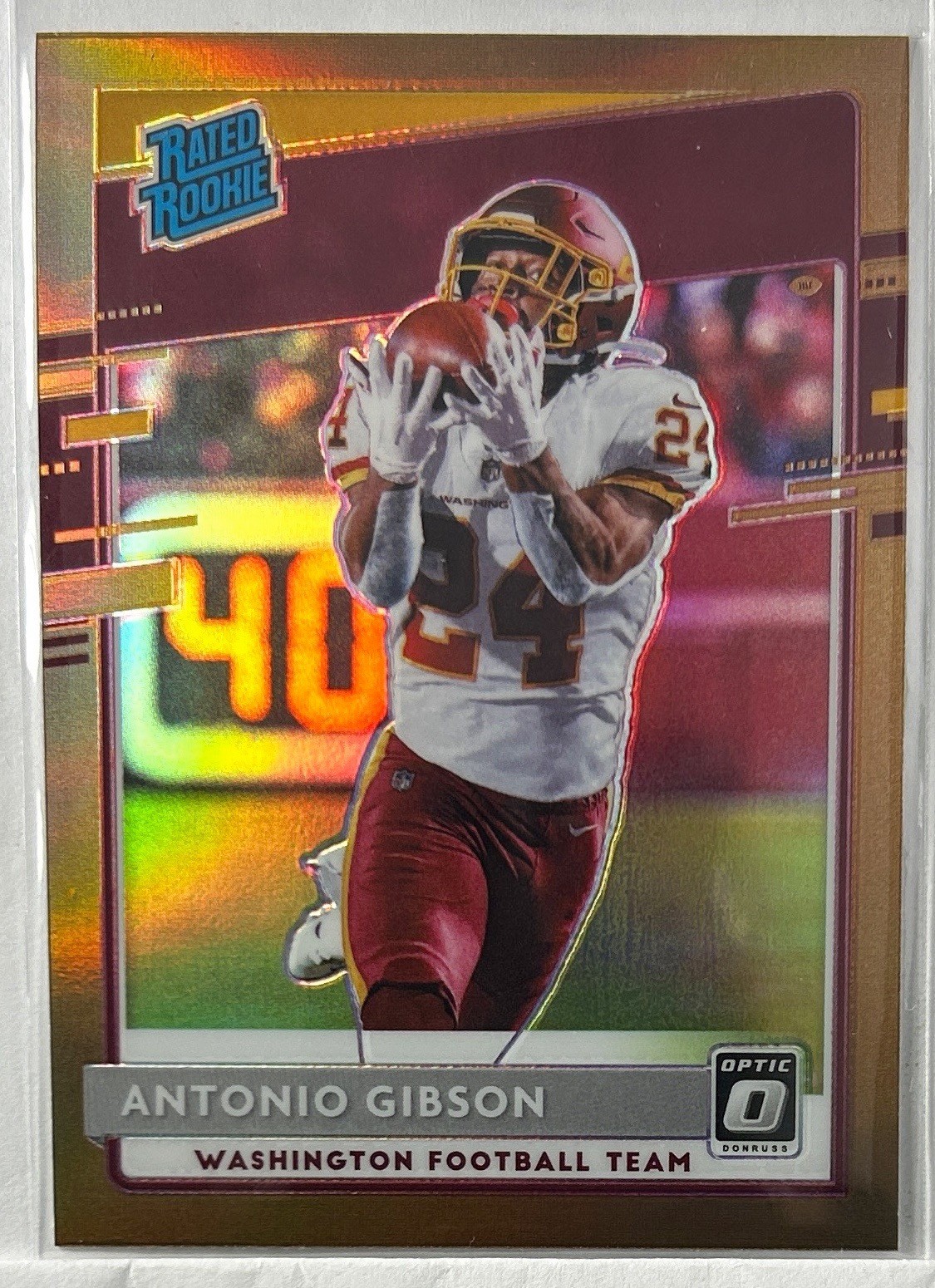 2020 Donruss Optic #185 Antonio Gibson Bronze Prizm RC Washington Football Team
