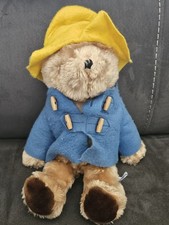 Vintage Paddington Bear Plush 15" Doll Toy Yellow Hat Blue Coat Eden Toys 1975