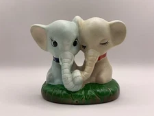 Vintage Snuggling Artmark Elephant  Couple made in Taiwan  