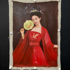 Chinese Hand Painted Canvas Oil Painting Beautiful Woman By Leng Jun 冷军 20706