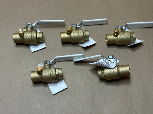 5x Pack Lot Proflo PFXR858PF 3/4" Sweat Brass Lead Free Waste Ball Valve