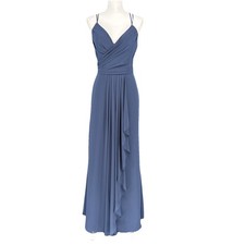 Hayley Paige Occasions Womens Long Blue Bridesmaid Formal Dress Size 12