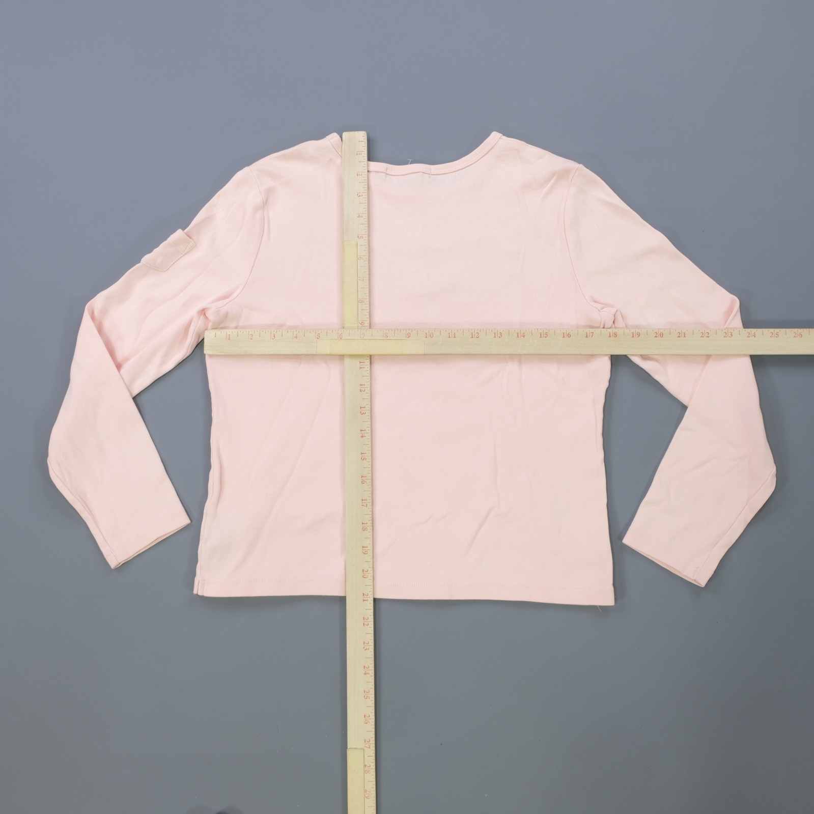 Rare Vintage LAUREN RALPH LAUREN Ribbed Pocket Long Sleeve T Shirt 90s Pink P/L image 6