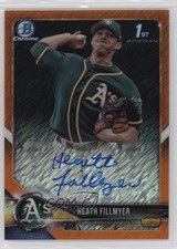 2018 Bowman Chrome Orange Shimmer Refractor 19/25 Heath Fillmyer Auto 13iq