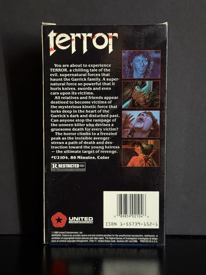Terror VHS Rare Horror VHS United Entertainment Vintage Horror 1978 OOP HTF - Image 3 of 4