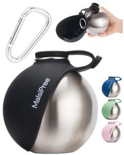 2in1 Portable Dog Water Bottle Bowl Leak Proof Travel Dispenser Stainless Steel