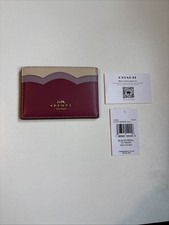 COACH CW923 Petal Card Case Refined Smooth Leather Light Raspberry/Pink 78 Ret