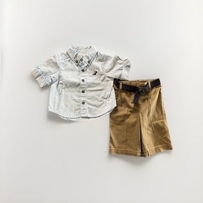 Chaps Baby Boy Khaki With Lullaby Club Shirt Size 3m