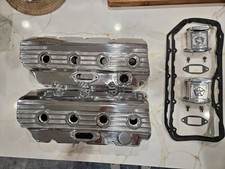 Polished Keith Black 572 426 Hemi Cast Finned Valve Covers And Breathers Mopar