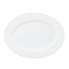 Platter Serving Plate 34.5cm White Oval Glass Zenix Intensity Dinnerware Durable
