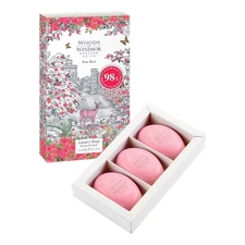Woods of Windsor Rose Soap Bars, True Rose Scent 3 x 60g