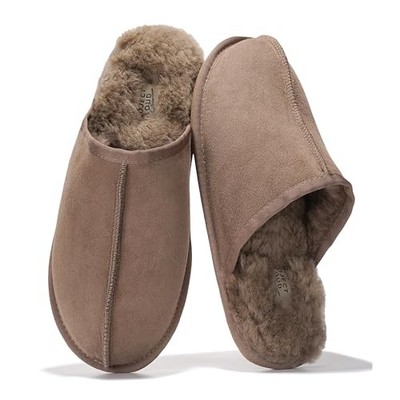 Mens Slippers 100% Genuine Leather and Genuine Shearling Lining 9