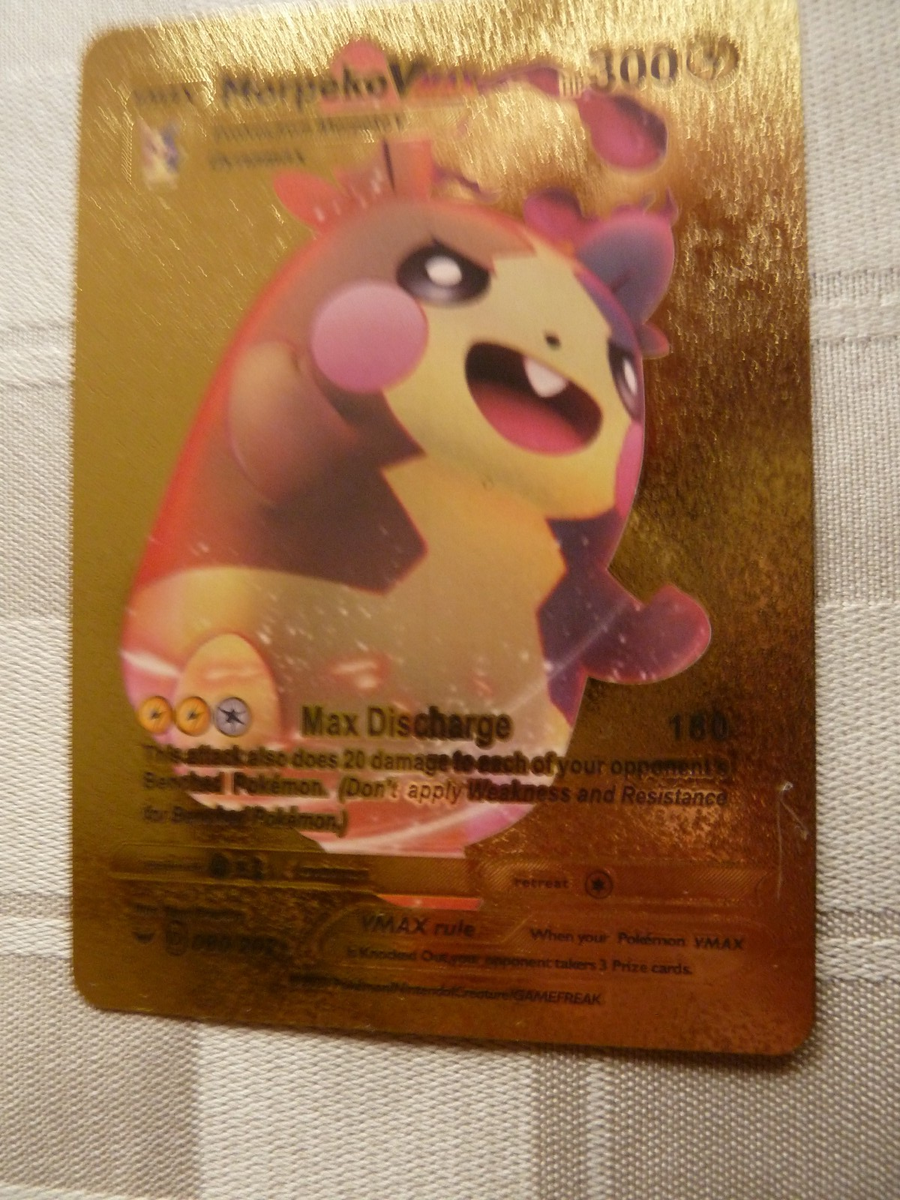 morpeko gold pokemon card MORPEKO VMAX GOLD FOIL CARD RARE FAN ART POKEMON NM